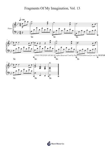 Fragments Of My Imagination, Vol. 13 Sheet Music by Vicenzo Piano-Arr.Bonrian Vanqe