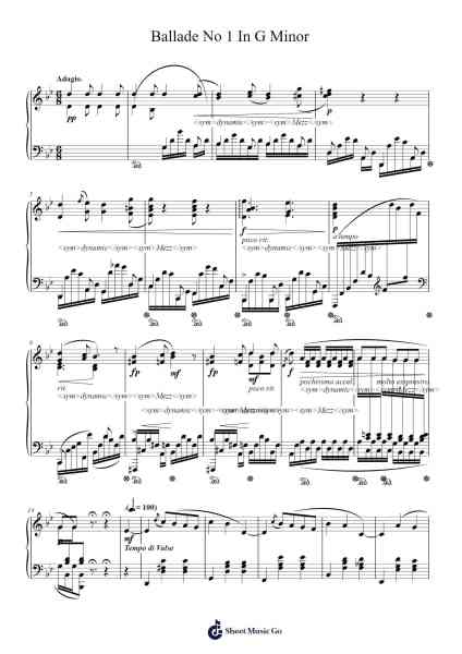 Ballade No. 1 in G Minor, Op. 23 Sheet Music by Adegbola Damola Nimi-Arr.Jefple