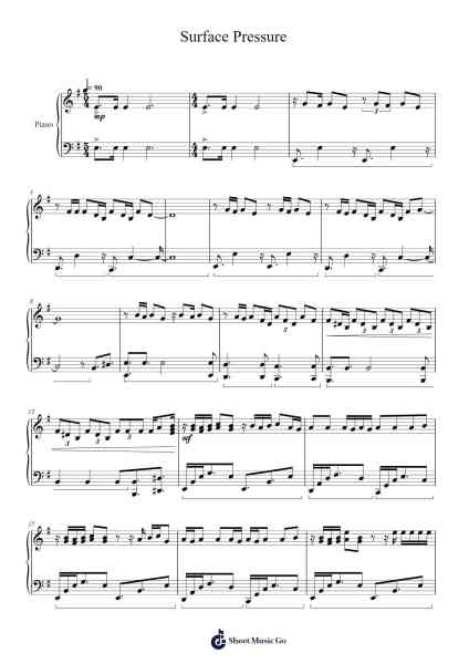 Surface Pressure Sheet Music by Lin-Manuel Miranda-Arr.Moulboyce