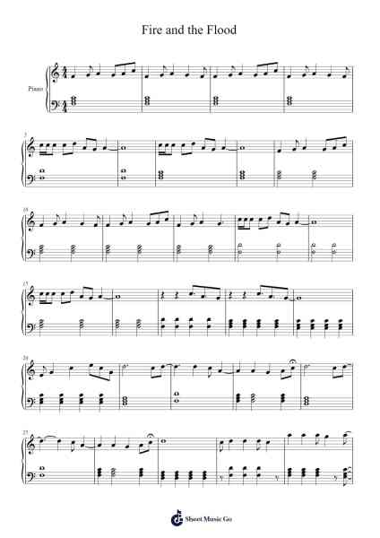 Fire and the Flood Sheet Music by Vance Joy-Arr.Hartclife Joudrea