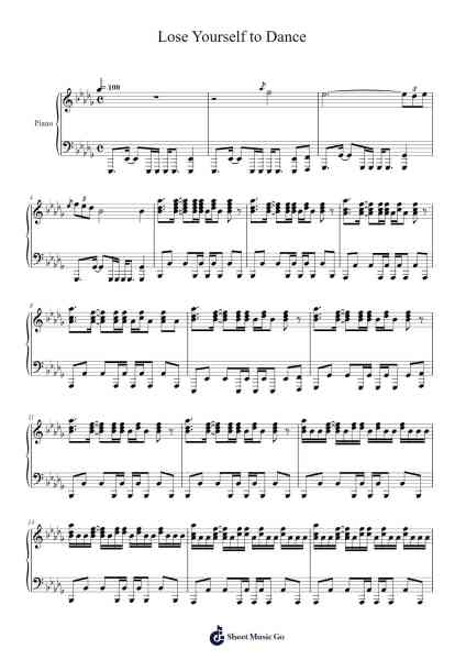 Lose Yourself to Dance Sheet Music by Daft Punk-Arr.Wyattnix Abniel