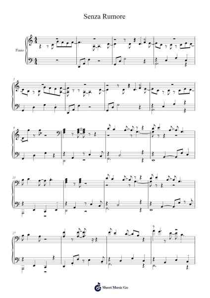 Senza Rumore Sheet Music by Lazza-Arr.Keyed Kakuk