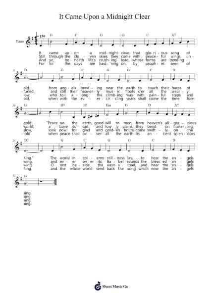 It Came Upon a Midnight Clear Sheet Music by Richard Storrs-Arr.Lopeare