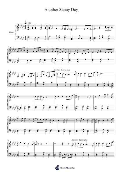 Another Sunny Day Notenblatt von Belle and Sebastian-Arr.Rocius