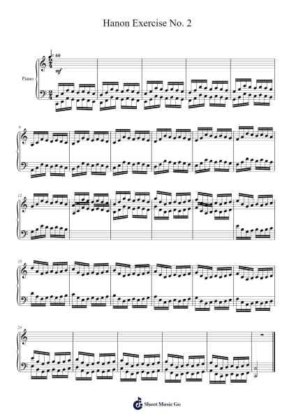 Hanon Exercise No. 2 in C Sheet Music by Charles-Louis Hanon-Arr.Hodggrote Yvescole