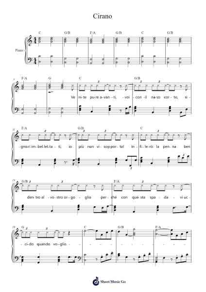 Cirano Sheet Music by Francesco Guccini-Arr.Eveken Dougloyd