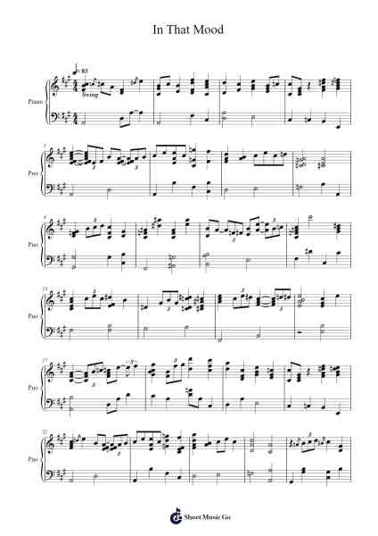In That Mood Sheet Music by Kevin MacLeod-Arr.Ruthfitch Housed