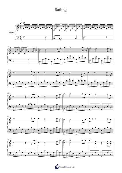 Sailing Sheet Music by Rod Stewart-Arr.Tabbeth Kentthune