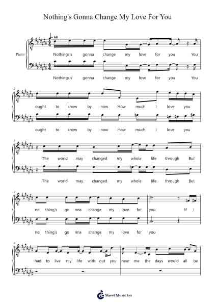 Nothing's Gonna Change My Love For You Sheet Music by -Arr.Hearstlynch