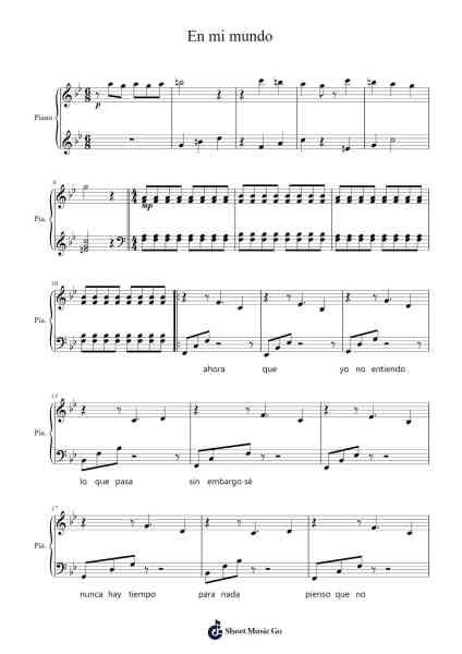 En mi mundo Sheet Music by Marie Noyelle-Arr.Flowerrae