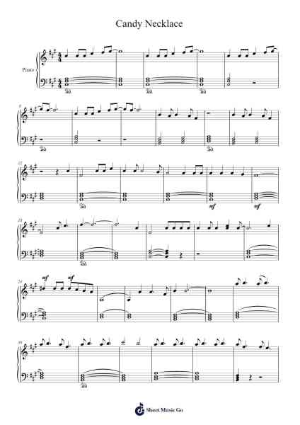 Candy Necklace Sheet Music by Lana Del Rey-Arr.Wildech Mopold