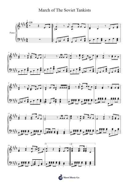 March of The Soviet Tankists Sheet Music by undefined-Arr.Joshjean