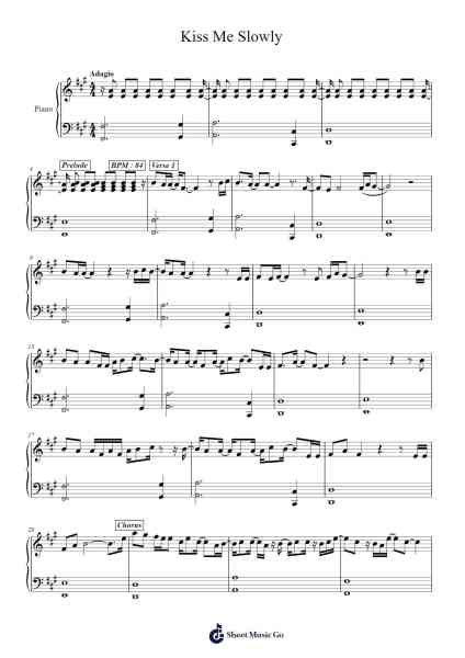 Kiss Me Slowly Sheet Music by F. Cristol/K. Aline-Arr.Urrite