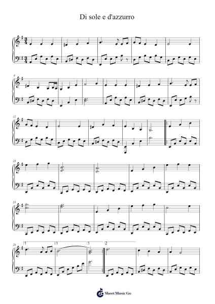 Di sole e d'azzurro Sheet Music by Giorgia-Arr.Croftsgreg