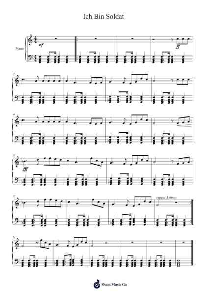 Ich Bin Soldat 乐谱由 Zupfgeigenhansel - 编曲 Comnions Irlay