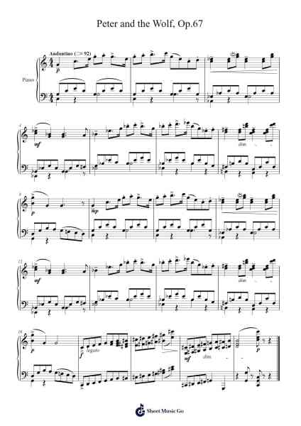 Peter and the Wolf, Op.67 Sheet Music by Sergei Prokofiev-Arr.Markthur