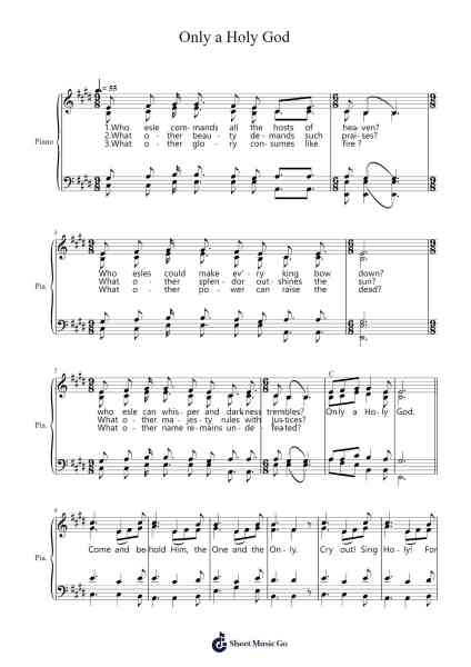 Only a Holy God Sheet Music by Urfox-Arr.Rosworth