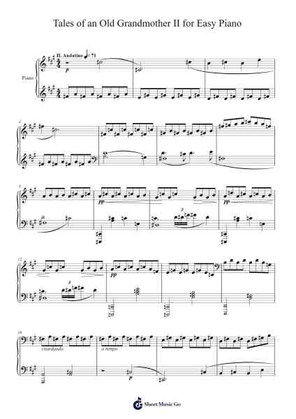 Tales of an Old Grandmother, Op. 31: II. Moderato Sheet Music by Sergei Prokofiev-Arr.Poshua Xansweet