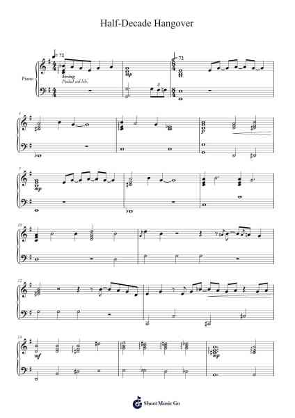 Half-Decade Hangover Sheet Music by Will Wood-Arr.Inmark Ausbrooke