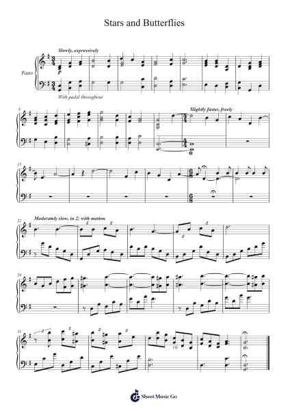 Stars and Butterflies Sheet Music by Dario Marianelli-Arr.Morelard