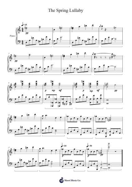 The Spring Lullaby Sheet Music by Alejandro Gomez Salazar-Arr.Bercob