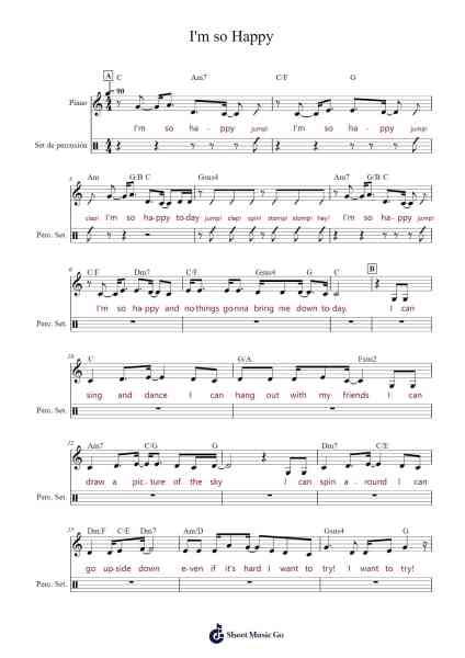 I'm so Happy Sheet Music by Ms. Rachel-Arr.Greengrant Darvice