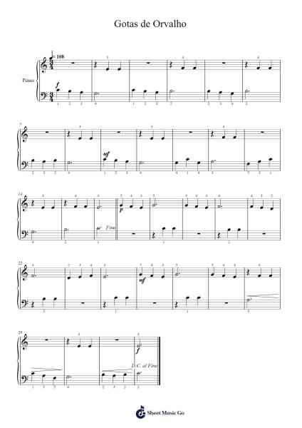 Gotas de Orvalho Sheet Music by Mário Mascarenhas-Arr.Kepmill Rexbloor