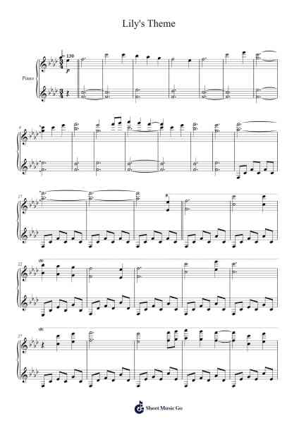 Lily's Theme Sheet Music by Alexandre Desplat-Arr.Yuleboyle Kingshous