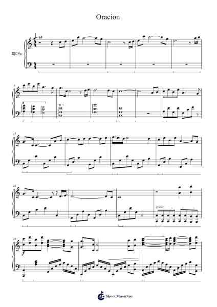 Oracion Sheet Music by Shinji Miyazaki-Arr.Xedred
