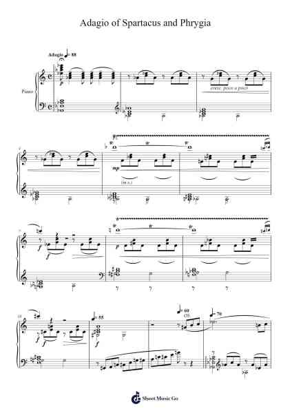 Spartacus Suite: No. 34 Adagio of Spartacus and Phrygia Sheet Music by Aram Khachaturian-Arr.Auwolf
