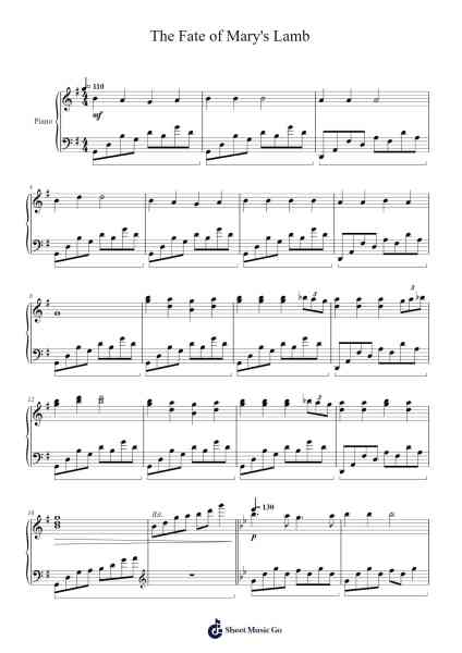 The Fate of Mary's Lamb Sheet Music by Misc Traditional-Arr.Subill