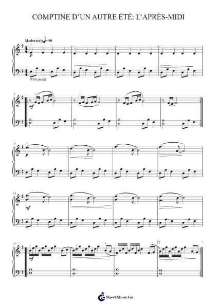 Comptine d'un autre été: L'après-midi Sheet Music by Yann Tiersen-Arr.Reyblume Poundtor
