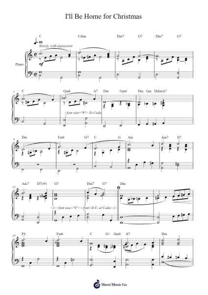 I'll Be Home for Christmas Sheet Music by Walter Kent-Arr.Milnett