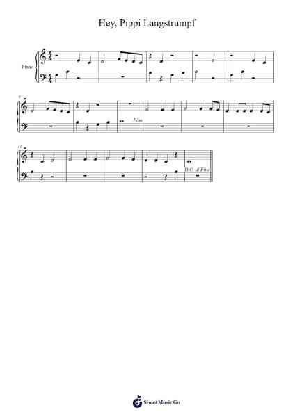 Hey, Pippi Langstrumpf Sheet Music by Misc Children-Arr.Lenshaw