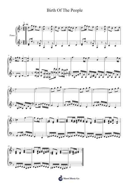 Birth Of The People Sheet Music by Yuzo Koshiro-Arr.Pomeo Walshbee