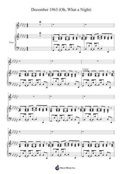 December 1963 (Oh, What a Night) Sheet Music by The Four Seasons-Arr.Louieby