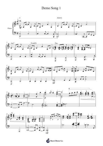 Demo Song 1 Sheet Music by Yamaha-Arr.Borgriel