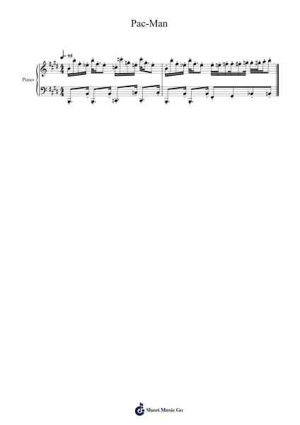 Pac-Man Sheet Music by Federico Garibaldi-Arr.Rodve Wardann
