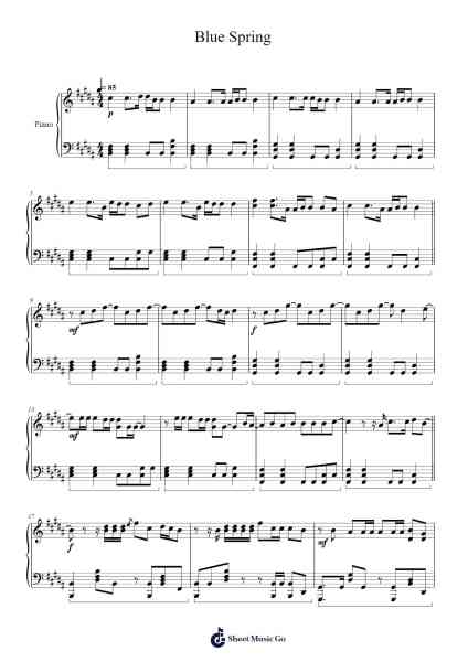 Blue Spring Sheet Music by TXT-Arr.Ldad Jeanvan