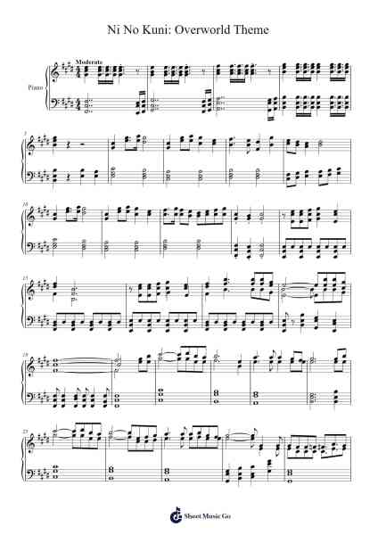 Ni No Kuni: Overworld Theme Sheet Music by undefined-Arr.Diapenn