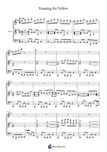 Yearning for Yellow Sheet Music by Jun Ishikawa-Arr.Jaboyle Erve