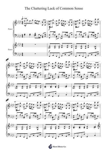 The Chattering Lack of Common Sense Sheet Music by Yanny320-Arr.Craiac