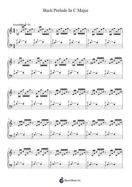 Prelude in C Major, BWV 846 Sheet Music by Johann Sebastian Bach-Arr.Narion