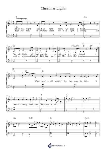 Christmas Lights Sheet Music by Coldplay-Arr.Chrisphael Reedno