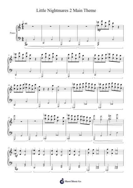 Little Nightmares 2 Main Theme Sheet Music by Tobias Lilja-Arr.Ruthfitch Housed