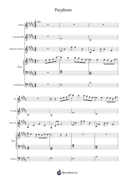 Payphone Musica per pianoforte di - Arr.Taters Jonkyle