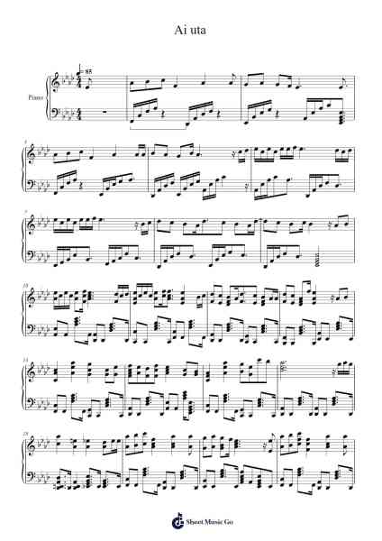 Ai uta Sheet Music by GReeeeN-Arr.Woltier
