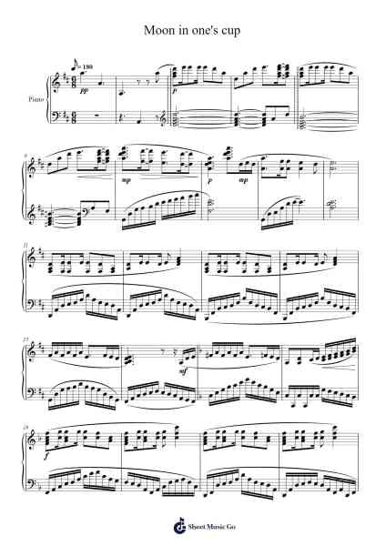 Moon in one's cup Sheet Music by Yu-Peng Chen-Arr.Rares