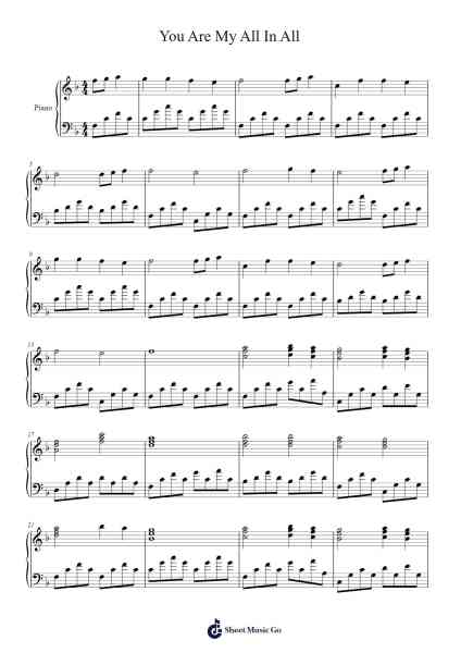 You Are My All In All Sheet Music by Misc Praise Songs-Arr.Yvonmand