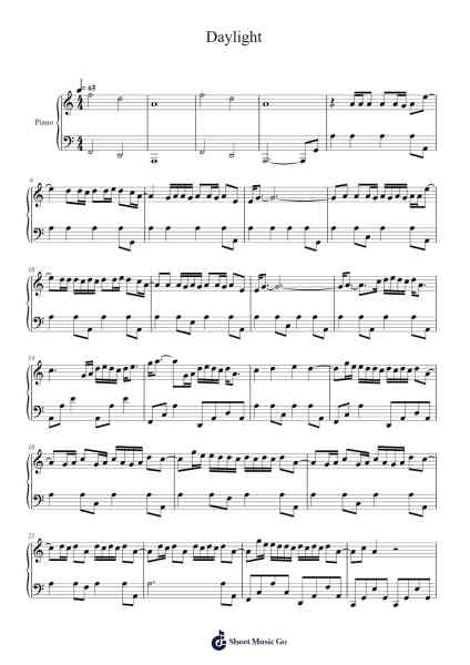 Daylight Sheet Music by David Kushner-Arr.Alsriah